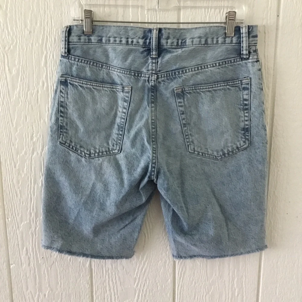 GAP Mid Rise Blue Jean Shorts with Raw Hem and Vintage Look